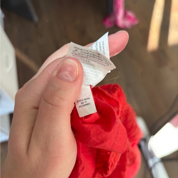 J Crew Coral Red Eyelet Double Strap 100% Cotton Midi Dress Size 10‎ - Picture 8 of 8